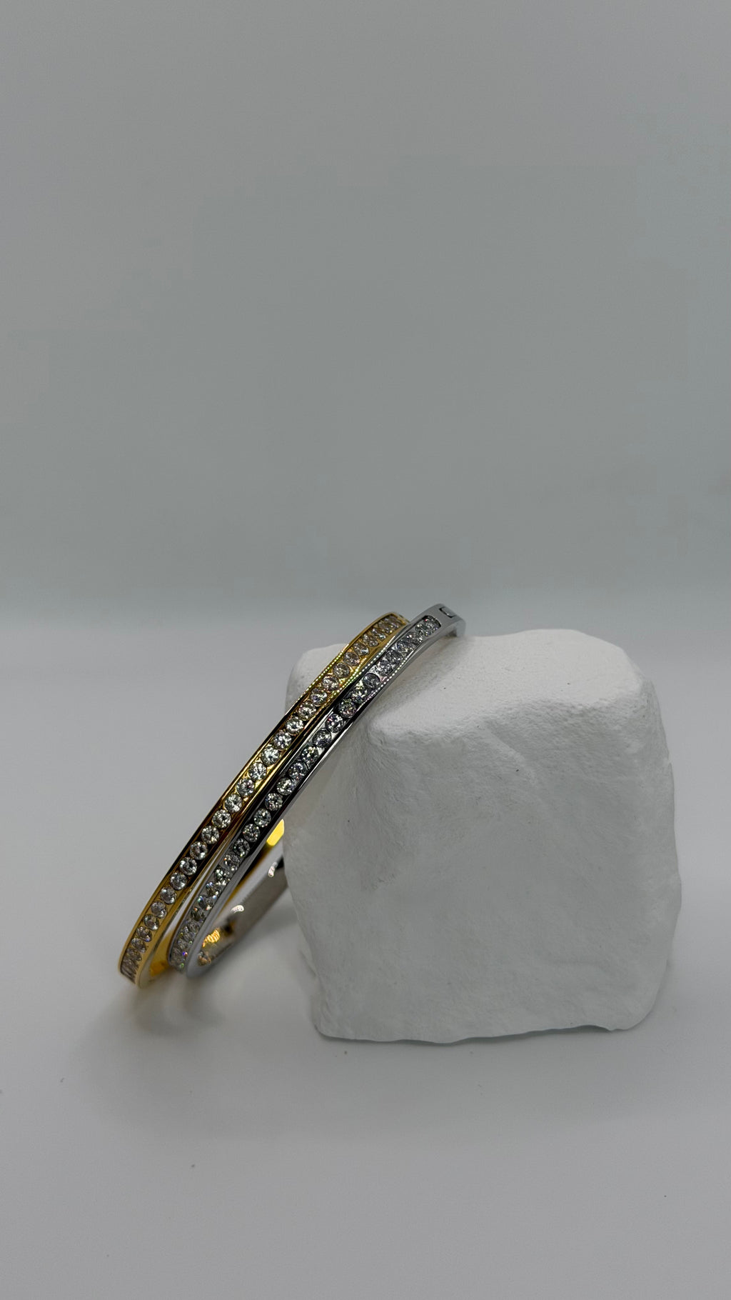 Silver Diamond Bangle