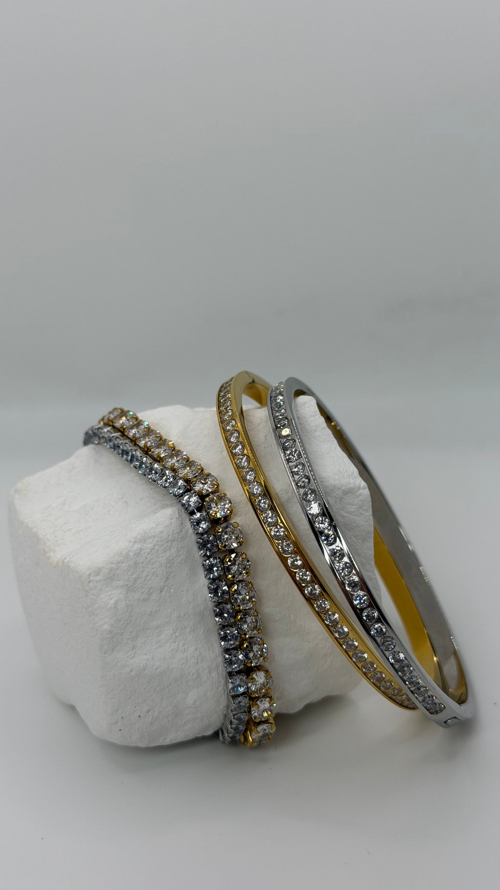 Silver Diamond Bangle